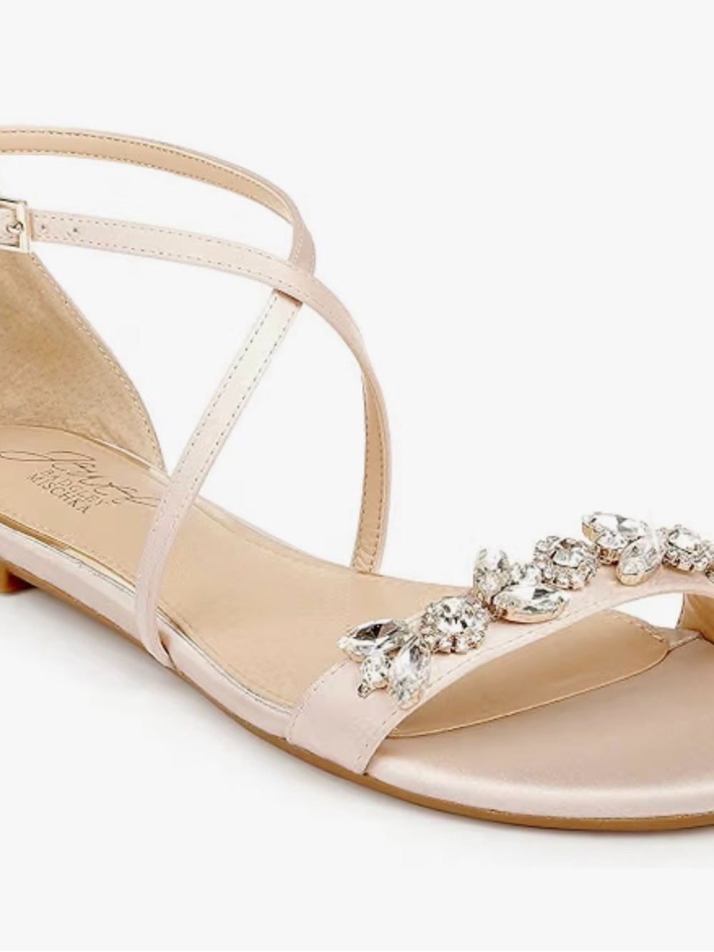 Jewel Badgley Mischka Tessy Evening Sandal – Champagne | Size 7
